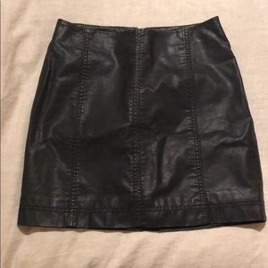 Free People Vegan Leather Mini Skirt